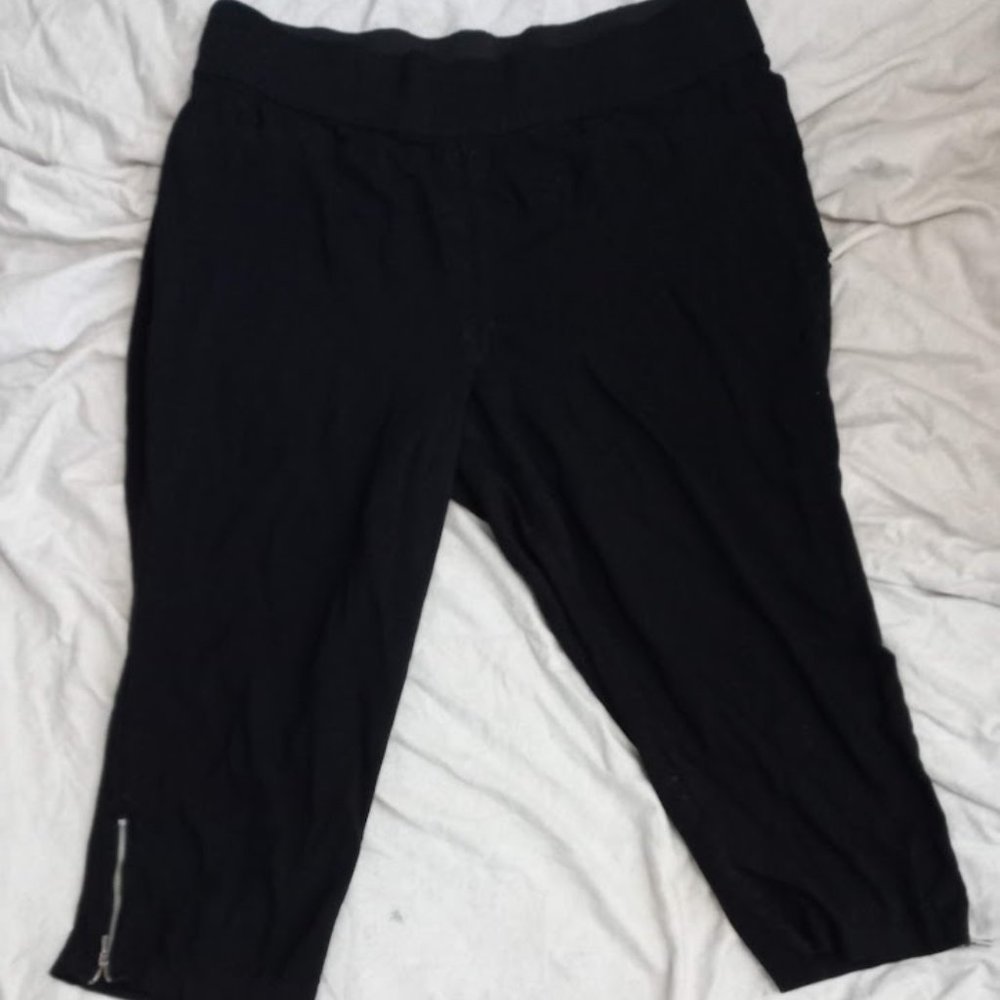 Rafaella Comfort Capris w/Ankle Fashion Zippers - Size 20W